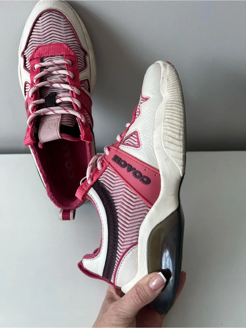 Coach Women's Pink & Cream Athletic Sneakers